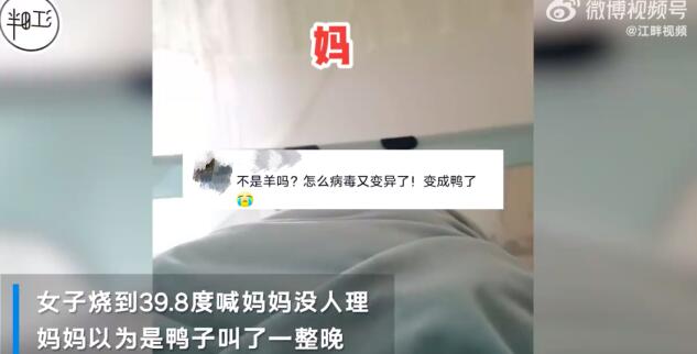 女子高烧喊妈 妈妈以为鸭子叫没搭理