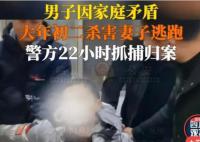 男子杀妻逃窜22小时后被抓 逃窜22小时后被警方抓获