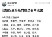 网传《浪姐4》名单有大嫂高叶 目前这份名单真假未知