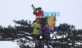 大爷大妈景区爬松树站树顶拍照 还不停询问完美了吗