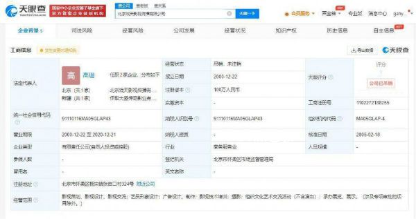 涉毒演员含笑公司已被吊销 镜头已经被删光