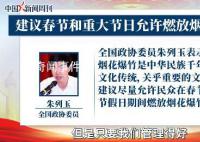 委员建议:允许节日燃放烟花爆竹