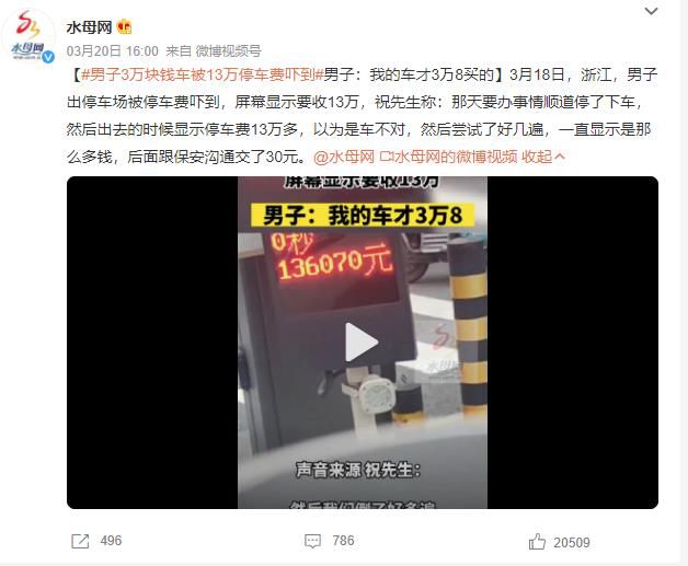 男子3万块钱车被13万停车费吓到 我的车才3万8买的