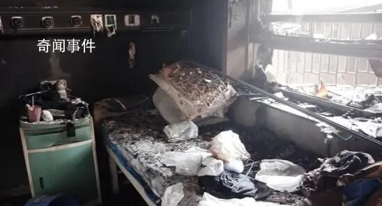 媒体探访长峰医院火灾现场 许多家具已无法辨认床铺完全烧毁