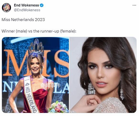 荷兰小姐首次产生跨性别冠军 网友表示只能说都很美冠亚军风格不同