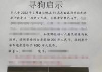男子悬赏千万寻狗?郑州警方回应