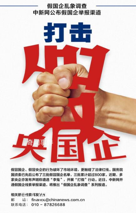 中新网评价国企乱象 让假冒国企无处藏身