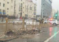北京门头沟城区洪水退去 满地泥浆