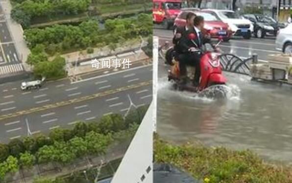 洒水车雨后浇花 市民质疑是浪费资源