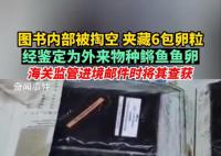 图书被掏空内藏鳉鱼鱼卵 均属全国首次查获的外来物种