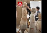 考古人员徒手摸兵马俑 博物馆回应