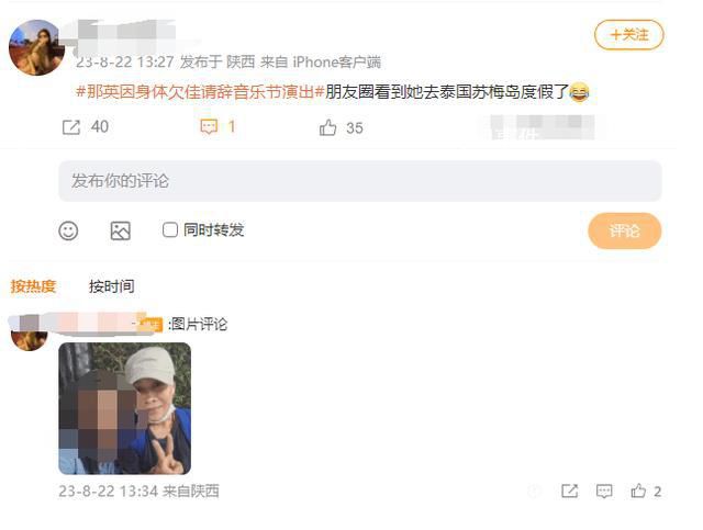 那英请辞音乐节后现身泰国度假