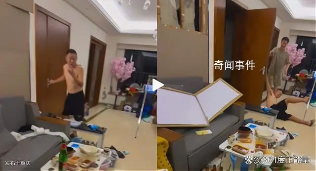 男子不信台风威力开门被吹翻在地 信不信邪开门就知道