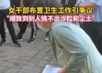 辽宁一干部要求打扫砖缝无尘土沙粒 一段女干部在布置卫生工作时的视频引发争议