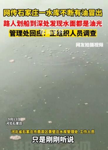 网传石家庄一水库不断有油冒出 正在组织人员进行调查