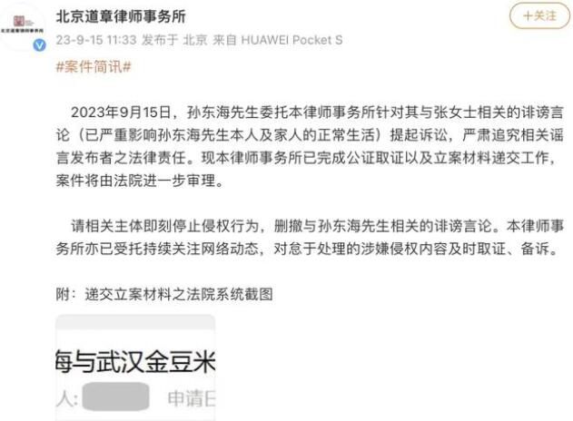 张柏芝起诉孙东海家暴?男方否认