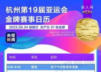 杭州亚运会金牌观赛日历 快收藏!