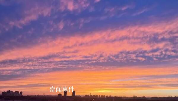 北京晚霞壮美至极 绚烂壮观