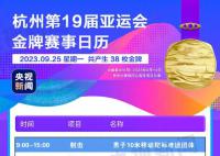 亚运会今日将产生38枚金牌 一起为亚运健儿加油