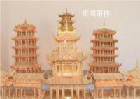 大叔用废弃筷子搭出微缩版黄鹤楼 将这些废弃的筷子变废为宝