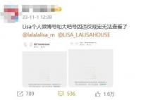 Lisa及其后援会微博账号被封 现已无法查看
