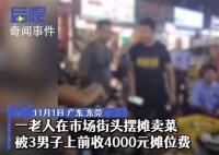 老人街边摆摊被收4000元摊位费