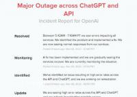OpenAI发生严重故障 导致该应用无法使用