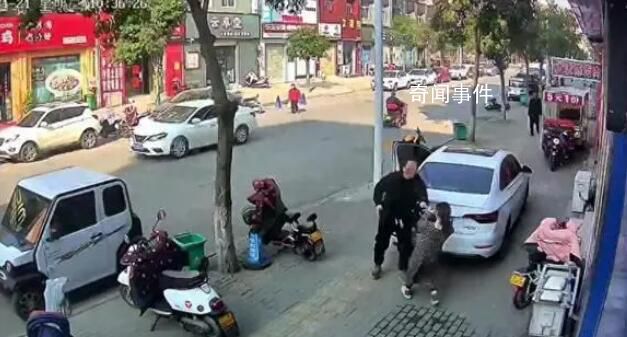 河南一男子当街推倒孕妇 当地警方已经介入调查