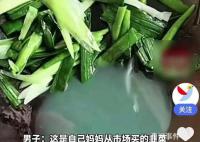 男子买韭菜炒出像洗衣液绿色汤汁 引发了市民的广泛关注和对食品安全问题的担忧