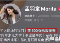 孟羽童个人简介是前500强董事长秘书