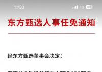 俞敏洪兼任东方甄选CEO 孙东旭被免职