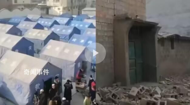 航拍甘肃积石山 房屋砖瓦掉落街道